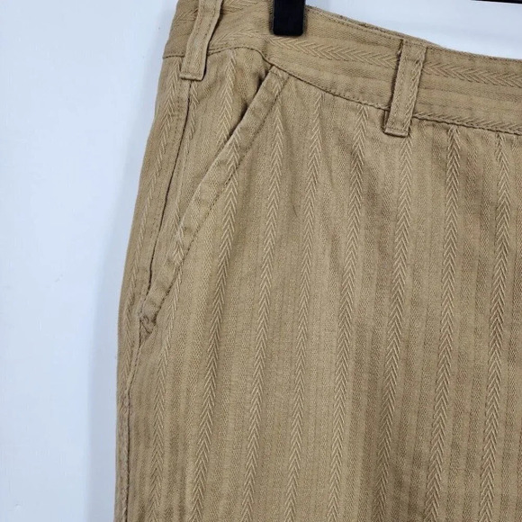 The Territory Ahead Women's Vintage Cotton Striped Tan Pants Size 14 - Picture 3 of 9